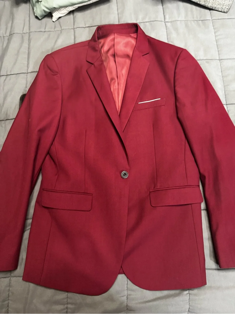 Men's Burgundy Two-Piece Suit Blazer & Pants